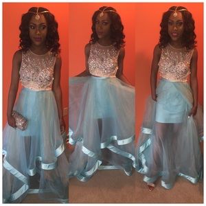 Blue Pearl Terrani Couture Prom Dress